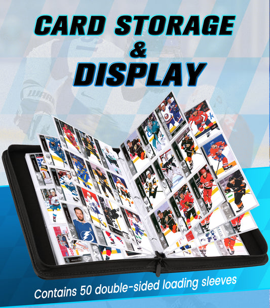 Hockey Card Binder with Sleeves, 900 Pockets