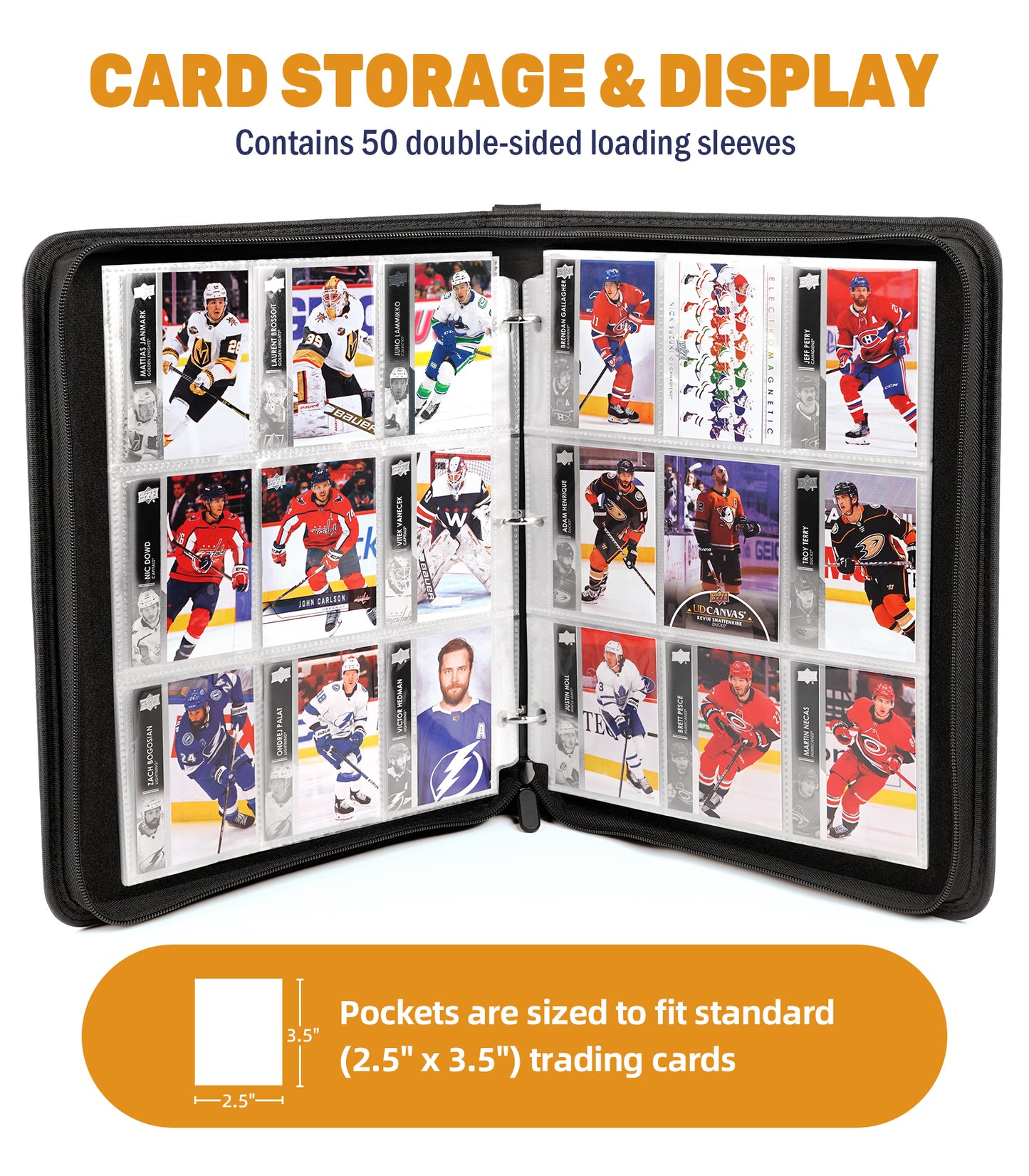 Hockey Card Binder with Sleeves, 900 Pockets