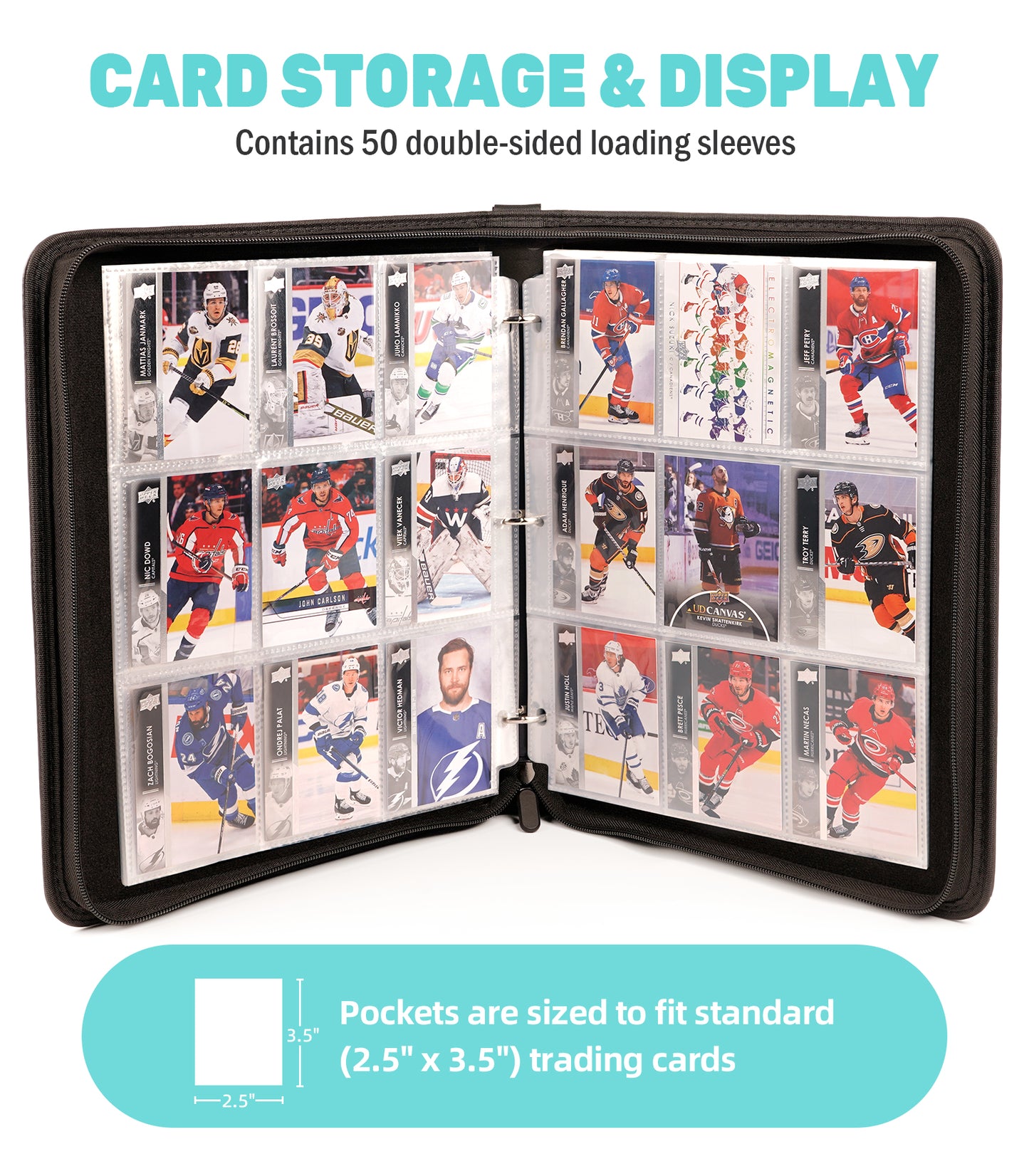 Hockey Card Binder with Sleeves, 900 Pockets