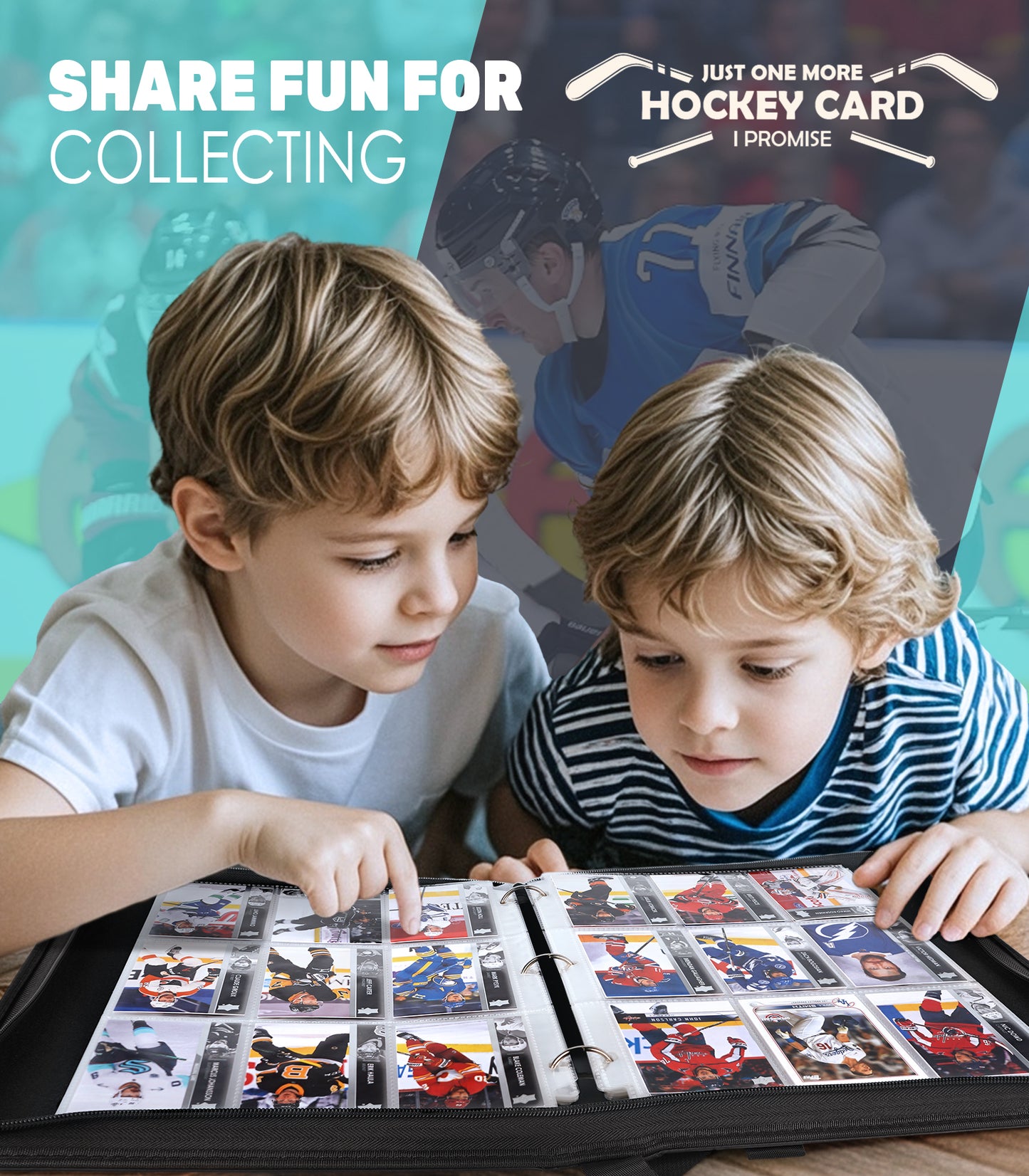 Hockey Card Binder with Sleeves, 900 Pockets