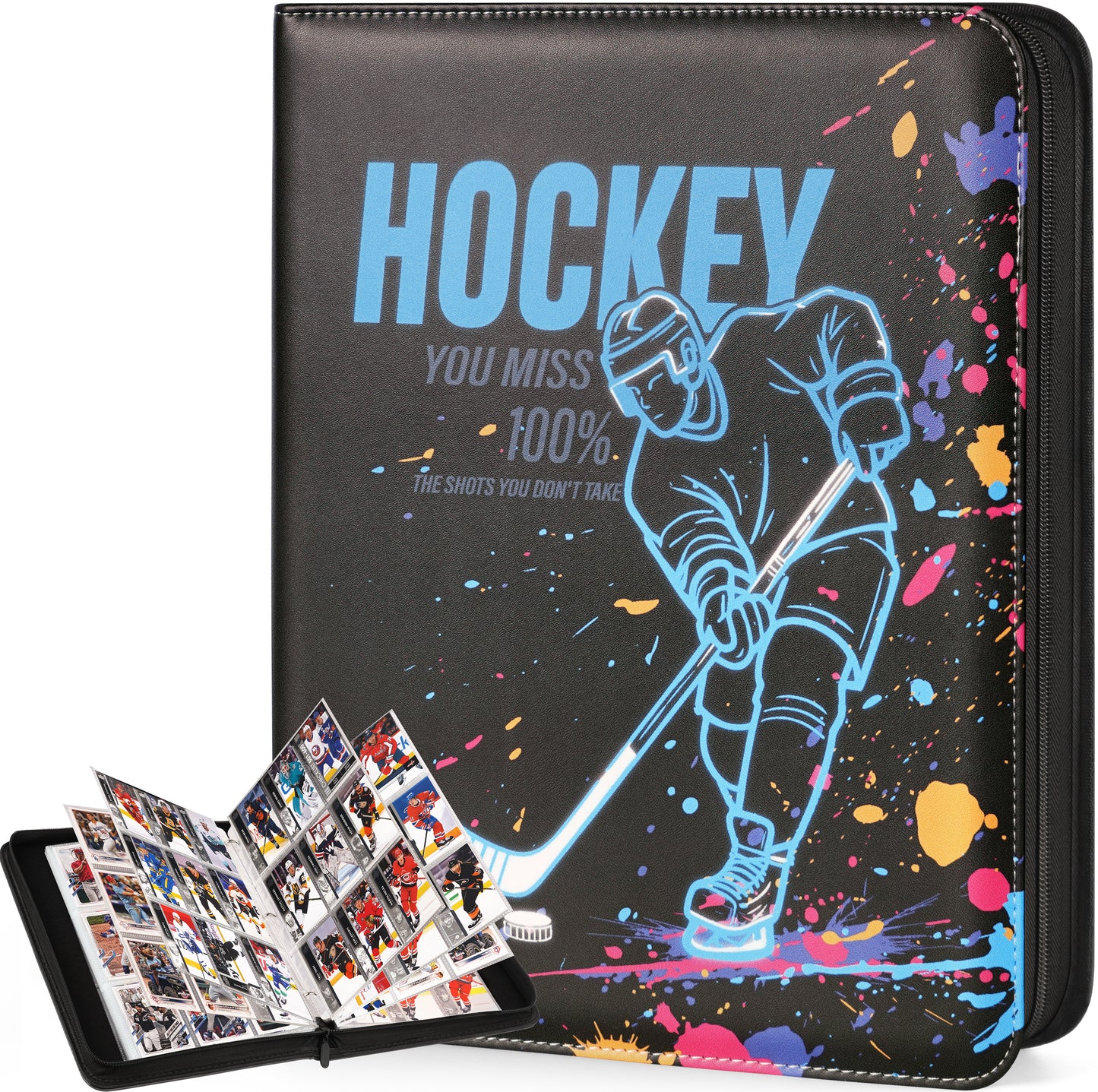 Hockey Card Binder with Sleeves, 900 Pockets