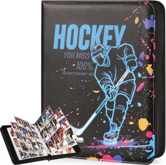 Hockey Card Binder with Sleeves, 900 Pockets